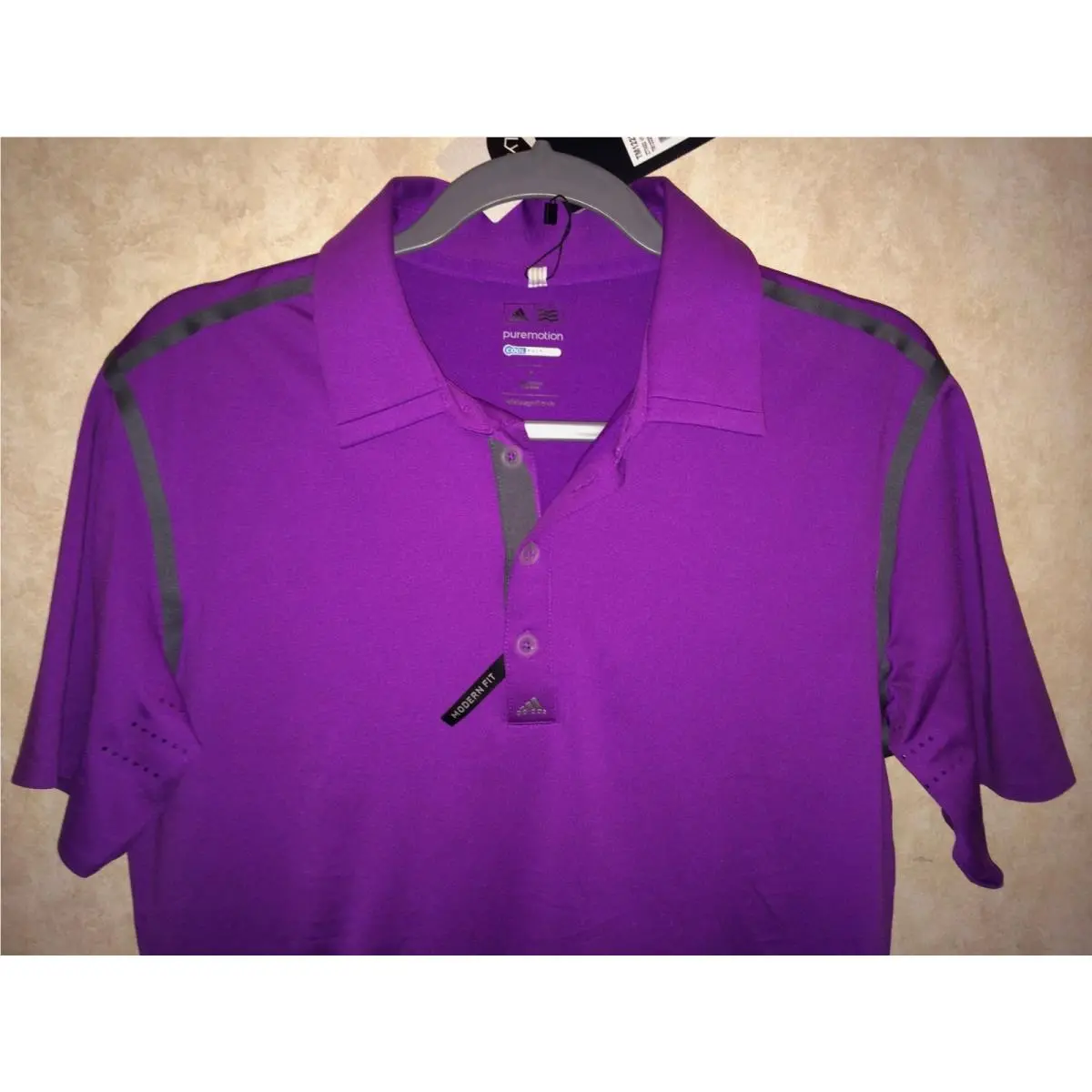 Adidas clothing - ADIDAS Puremotion Golf Tour Climacool S/S Polo Shirt - Z77432 - Purple 9