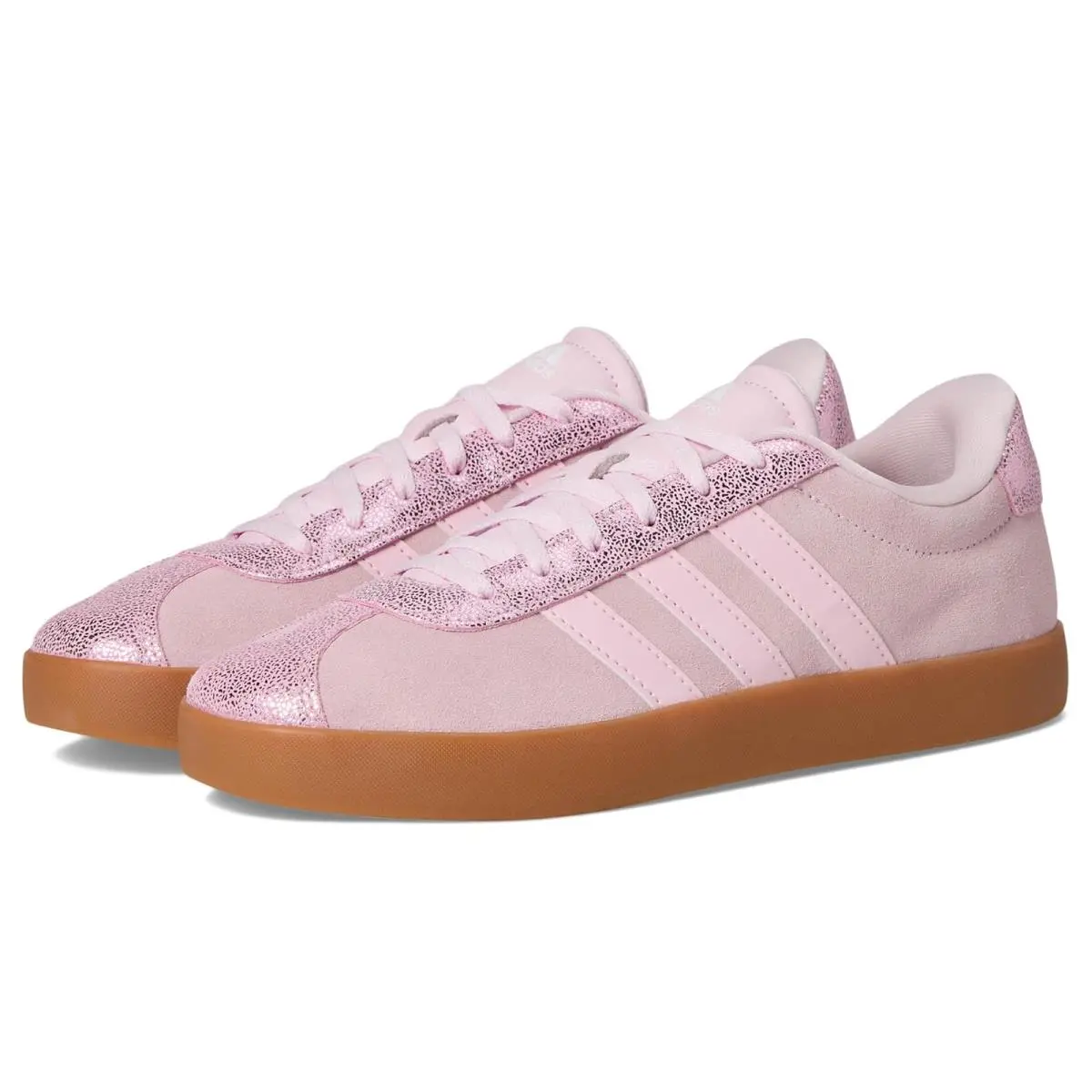 Children Unisex Shoes  Kids VL Court 3.0 Shoes Little Kid/big Kid Clear Pink/Clear Pink/Gum by Adidas