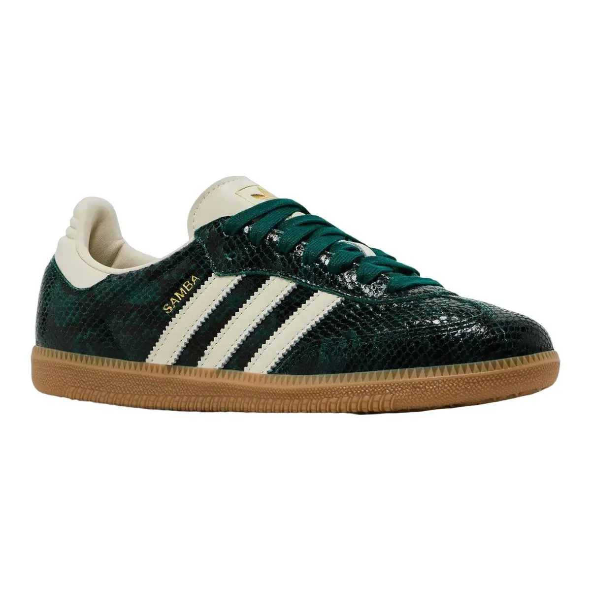 Adidas shoes - Samba Og Faux Snakeskin - Samba Faux Snakeskin - JR8848 - Black/Cream White/Collegiate Green 3
