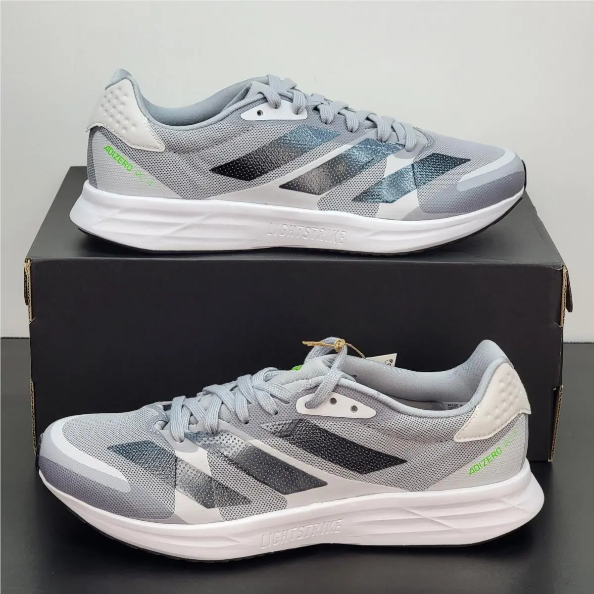 Adizero RC 4 Men`s Size 9 Athletic Shoes Gray Running Footwear Sneakers by Adidas