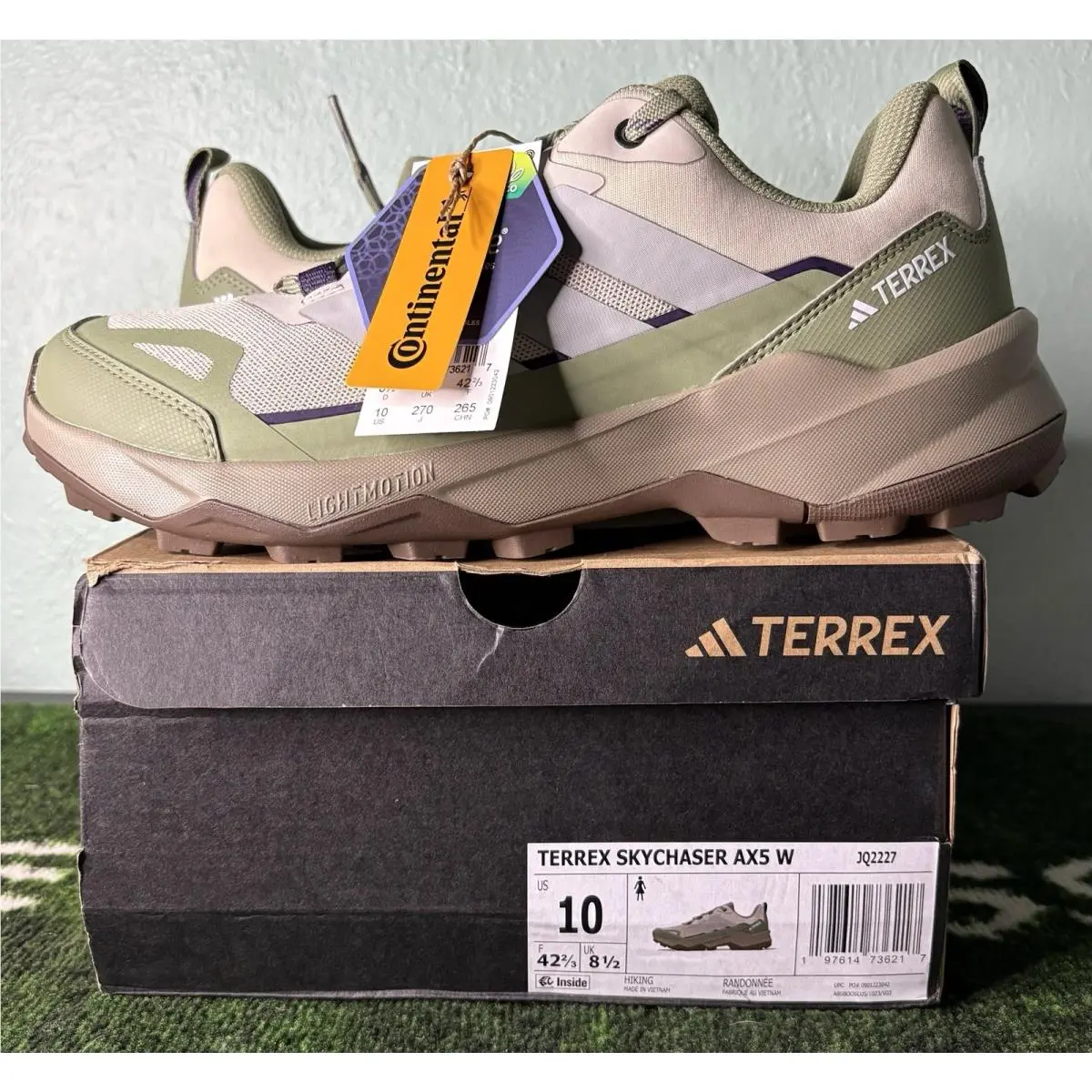 US Women`s 10/M9 -  Terrex Skychaser AX5 Beige Tent Green JQ2227 Hiking by Adidas