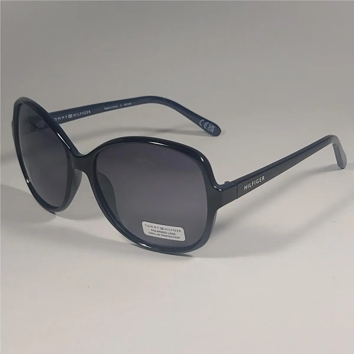 WP OL607P Polarized Large Oval Sunglasses Two Tone Black Navy by Tommy Hilfiger