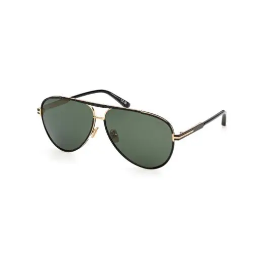 Tom Ford FT1340 RUPERT-02 01N Shiny Black/green 63mm Men`s Sunglasses