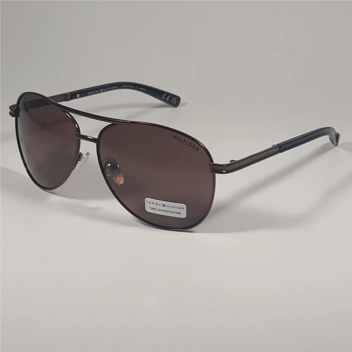 MM OM655 Aviator Sunglasses Brown Bronze Metal Frame Brown Lens by Tommy Hilfiger