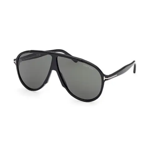 Tom Ford FT1211 Vladimir 01N Shiny Black/green Soft Square Men`s Sunglasses