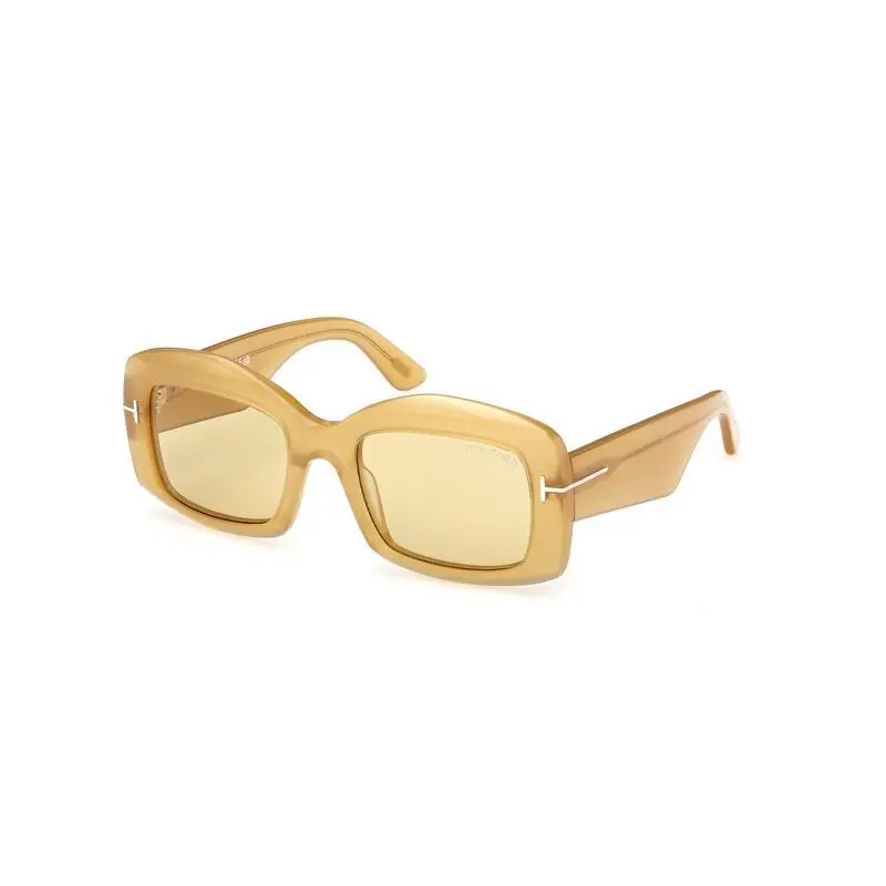 Sunglasses w Soft Case - FT1218 Venetia 39E - Dark Yellow / Beige by Tom Ford