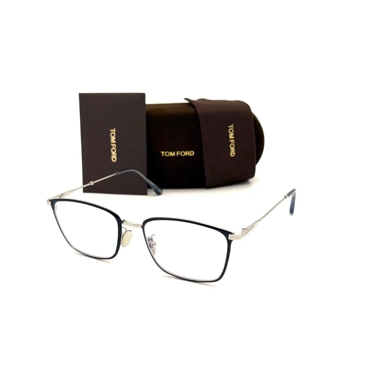 Tom Ford FT5774 016 Silver Blue / Clear Lens 55mm Eyeglasses TF5774