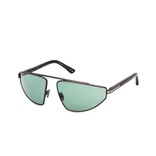 Tom Ford PARKER-02 FT1399 13N Matte Dark Ruthenium/green 64mm Men`s Sunglasses