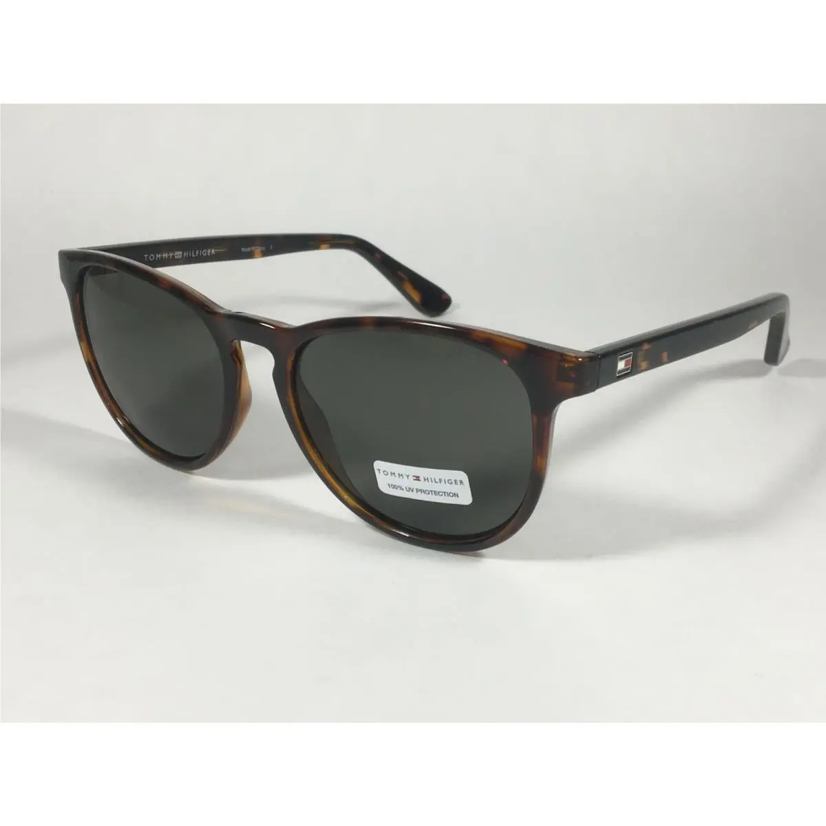 Emiliano MP OU111 Keyhole Sunglasses Brown Tortoise Green Lens by Tommy Hilfiger