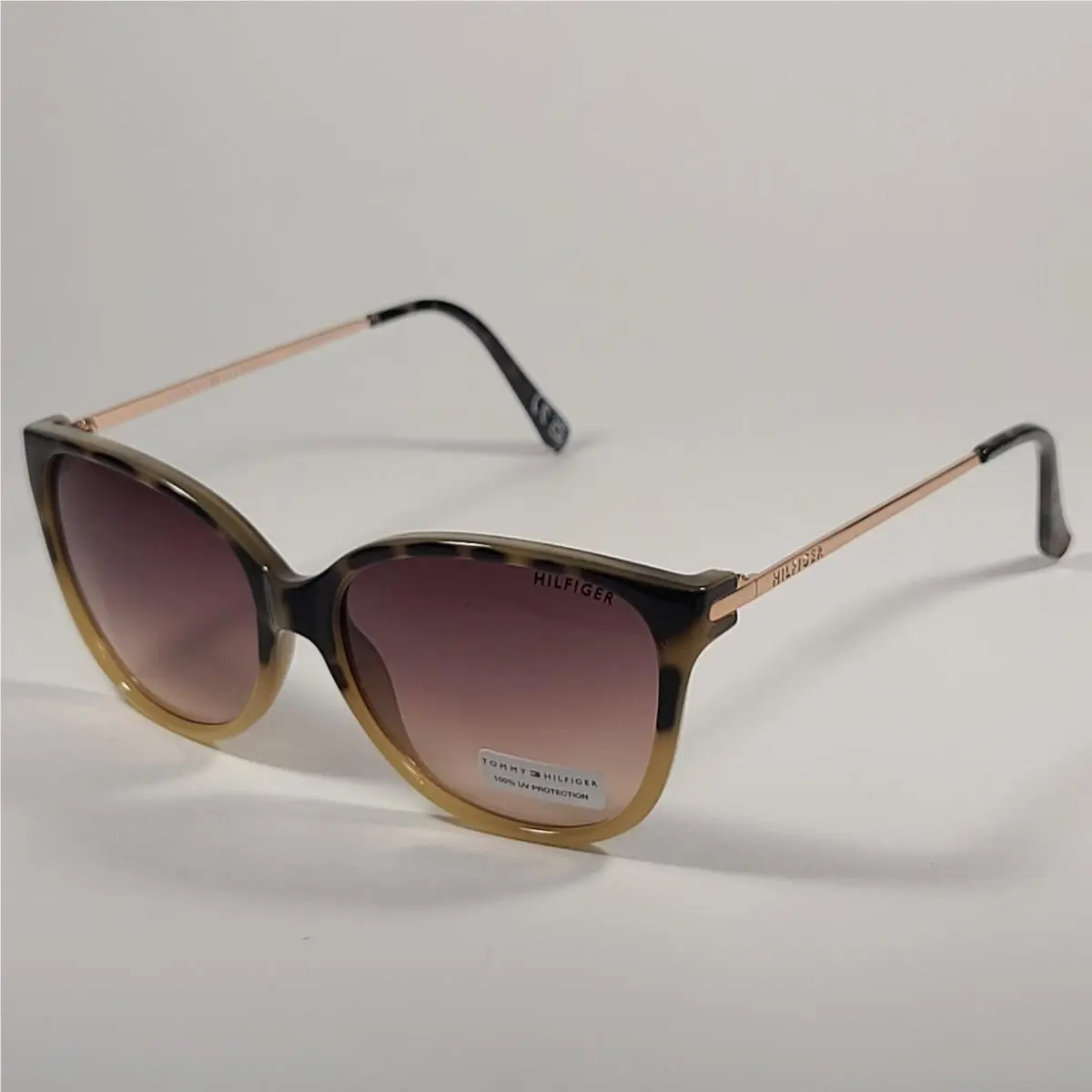 Nala WP OL557 Sunglasses Milk Tortoise Copper Gold Frame Brown by Tommy Hilfiger