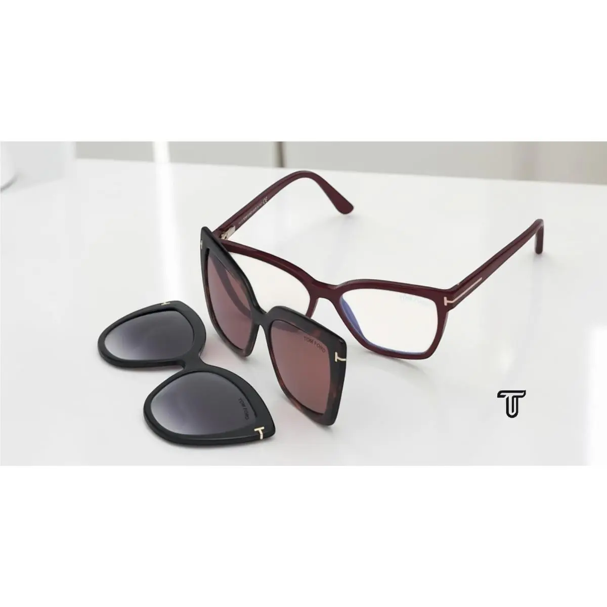 Tom Ford FT5641 B 075 Shiny Fuxia Plastic Blue Filter 53 mm Women`s Eyeglasses
