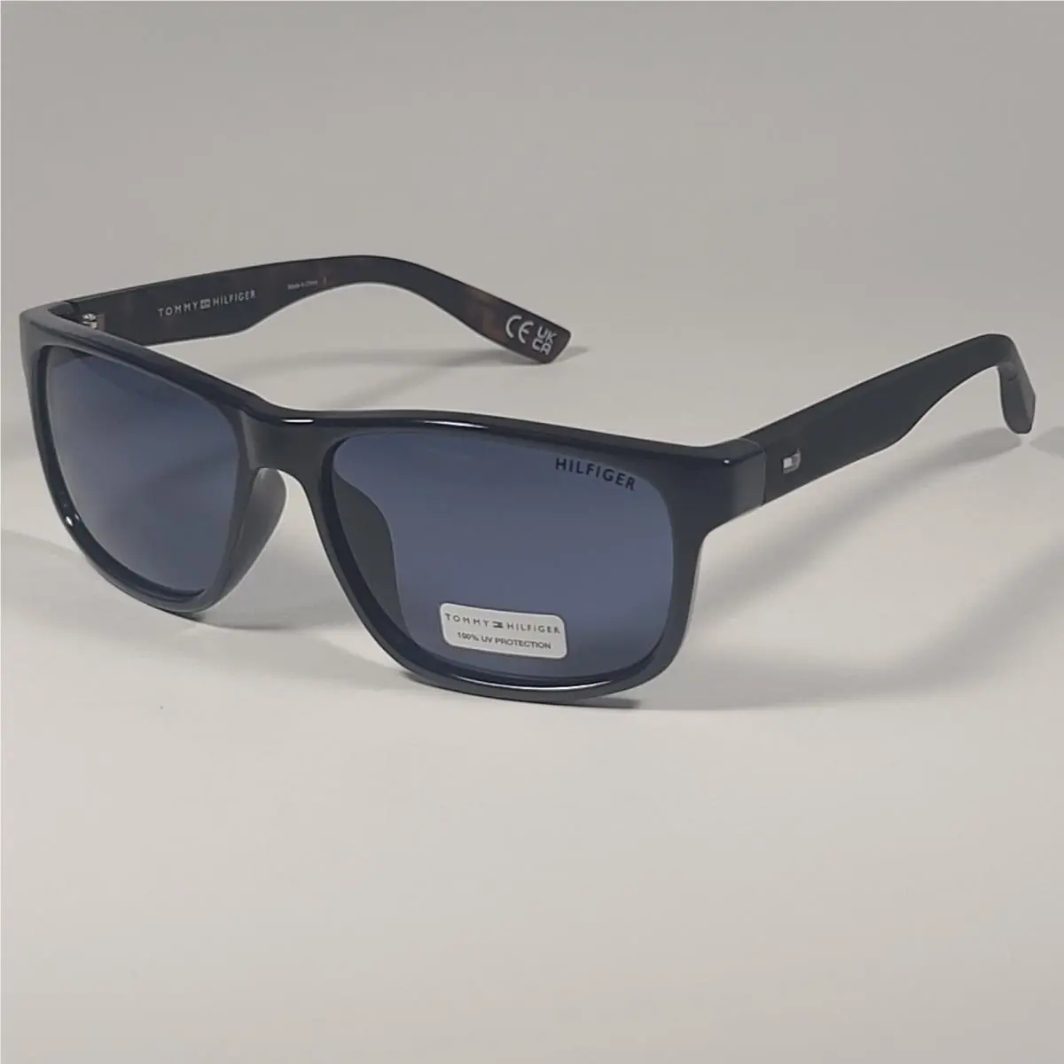 Luis MP OM347 Rectangular Sunglasses Navy Blue Dark Tortoise Gray by Tommy Hilfiger