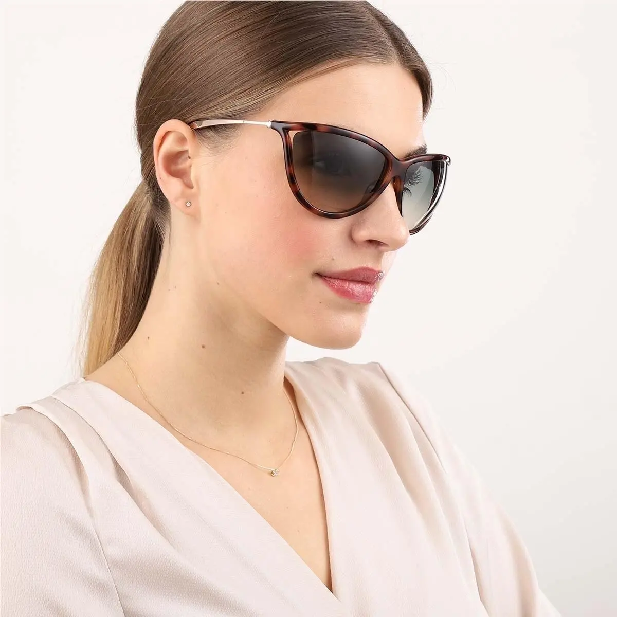 Tammy TF770 52F Dark Havana/gold Gradient Brown Shield Sunglasses. 70mm by Tom Ford