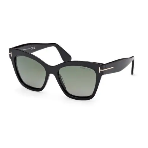 Tom Ford FT1217 Elvira 01R Shiny Black/green Polarized Women`s Sunglasses