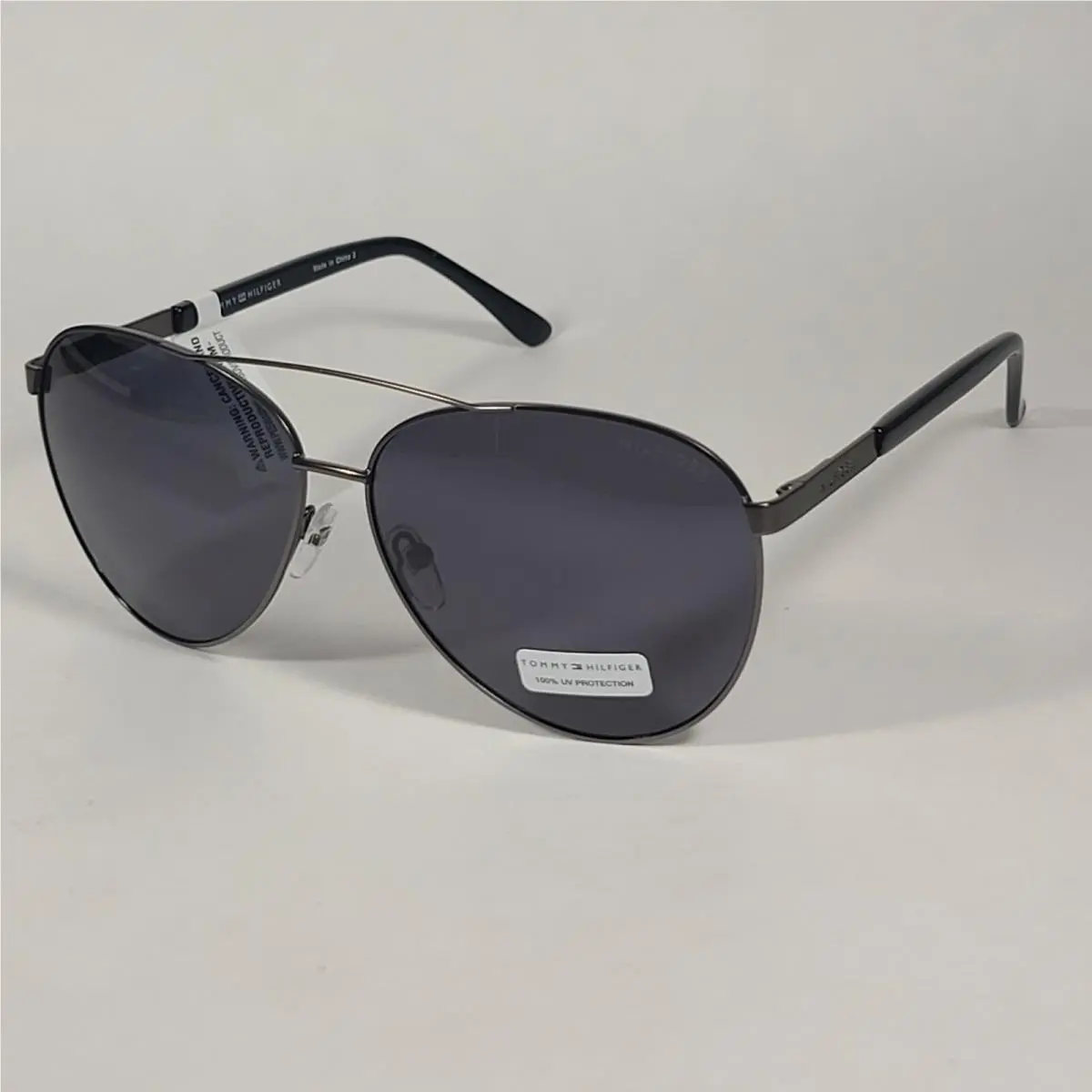 Lucas MM OU565P Aviator Pilot Sunglasses Gunmetal Black Gray Lens by Tommy Hilfiger