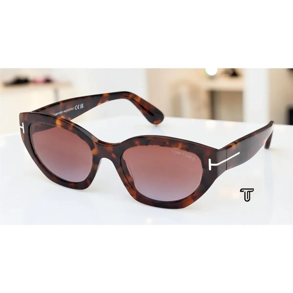 Tom Ford FT1086 52F Penny Dark Havana Brown Gradient 55 mm Women`s Sunglasses - Frame: Dark Havana, Lens: Gradient Brown