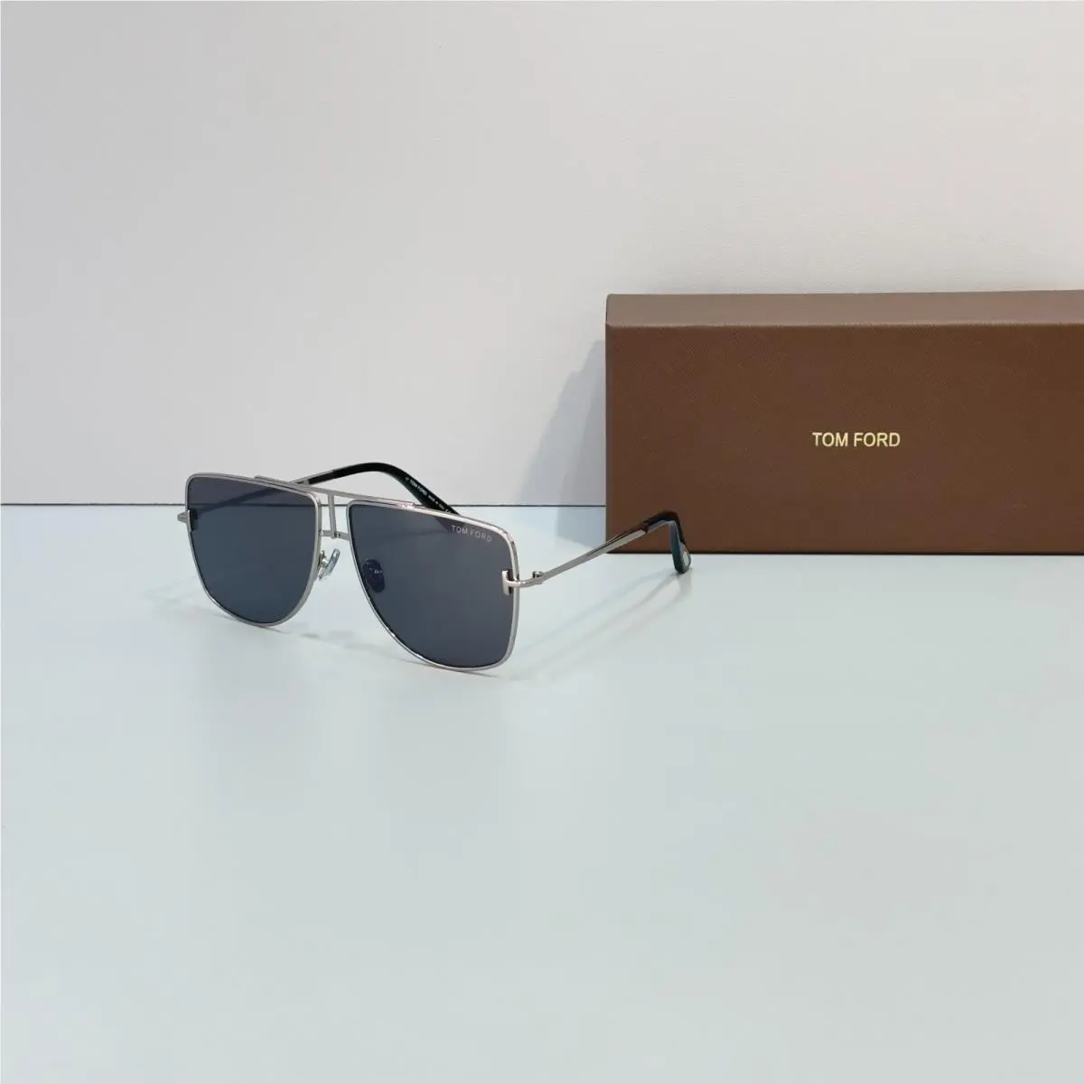 TF1307 Silver Frame Black Lens Aviator Sunglasses Luxury w/ Box by Tom Ford