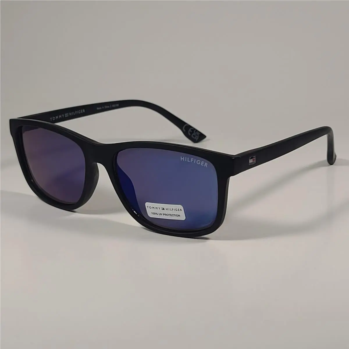 MP OM663 Rectangular Sunglasses Matte Black Blue Violet Flash by Tommy Hilfiger