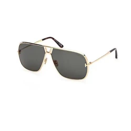 FT1204 Stavros 30N Shiny Deep Gold/ Green Soft Square Men`s Sunglasses by Tom Ford