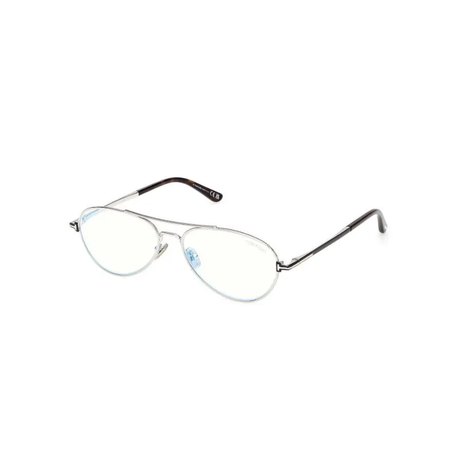 Tom Ford FT6128-B 016 Shiny Palladium 56mm Men`s Eyeglasses