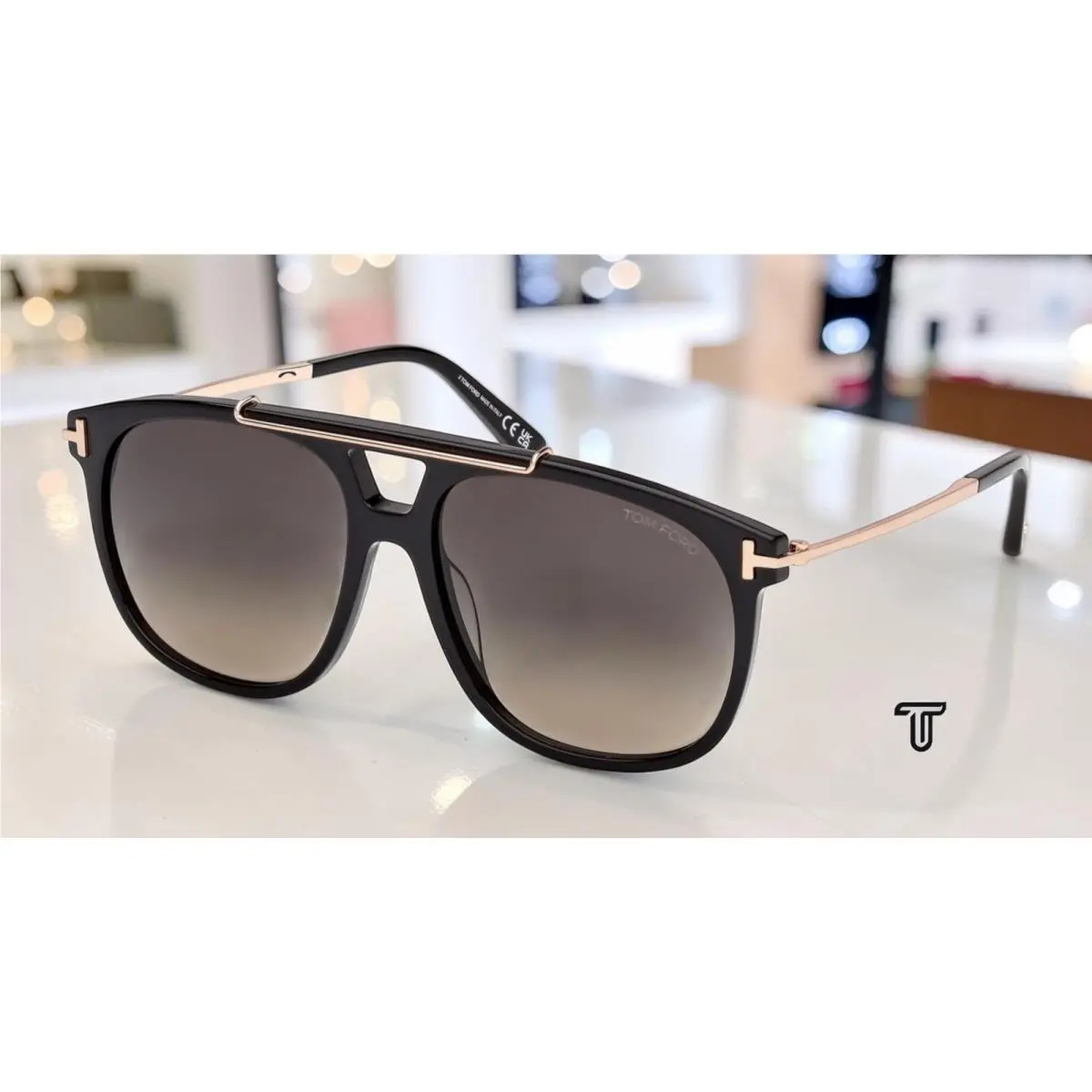 FT1306 01B Sam 02 Shiny Black Gradient Smoke 58 mm Unisex Sunglasses by Tom Ford