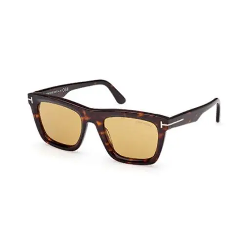 Tom Ford FT1207 Lelio 52E Dark Havana/light Brown Square Men`s Sunglasses - Frame: Dark Havana, Lens: Light brown