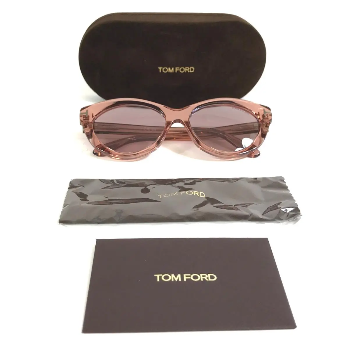 Tom Ford Sunglasses Toni TF1111 72Z Transparent Pink Frames with Purple Mirror