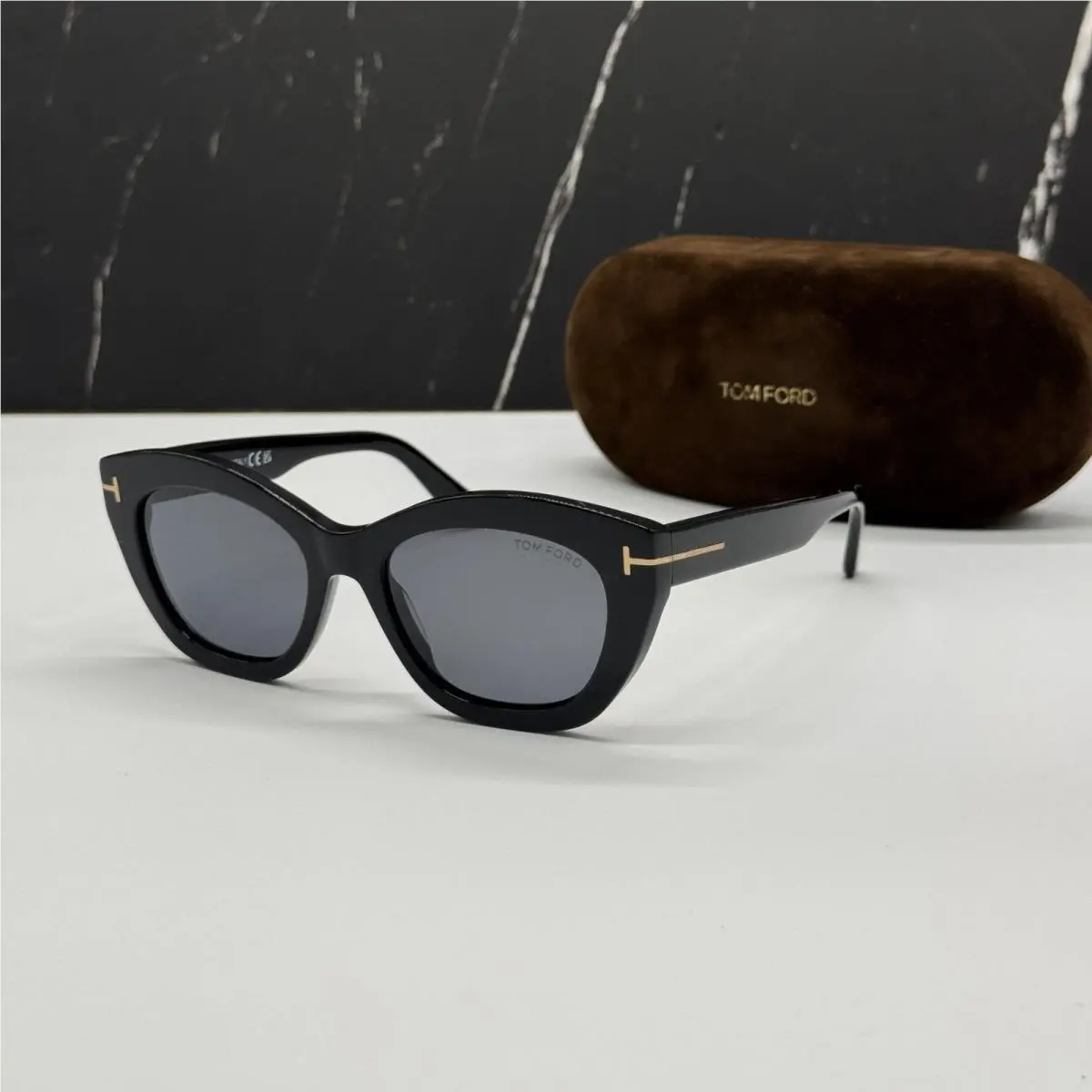 LINDA-02 TF1285 01D Black/gray Women Polarized Sunglasses FT1285 by Tom Ford