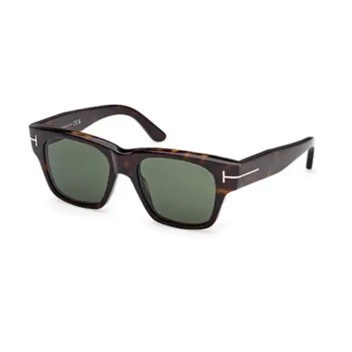 Tom Ford FT1280 Caine-02 52N Dark Havana/green Square Men`s Sunglasses