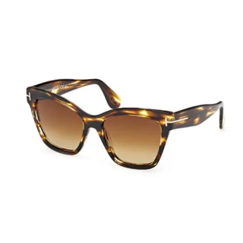 FT1217 Elvira 55F Coloured Havana/brown Gradient Women`s Sunglasses by Tom Ford