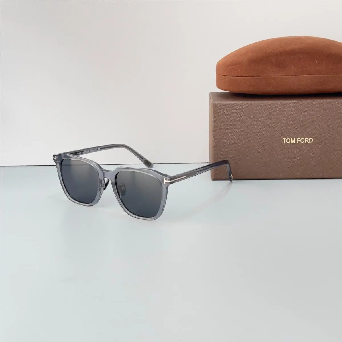 TF971 Transparent Gray Frame Gray Lens Sunglasses w/ Box by Tom Ford
