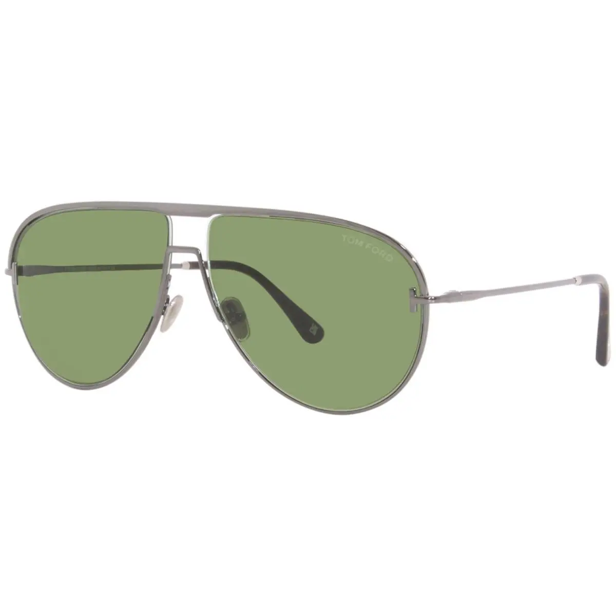 Theo TF924 12N Sunglasses Men`s Grey/green Lenses Pilot Style 60mm by Tom Ford