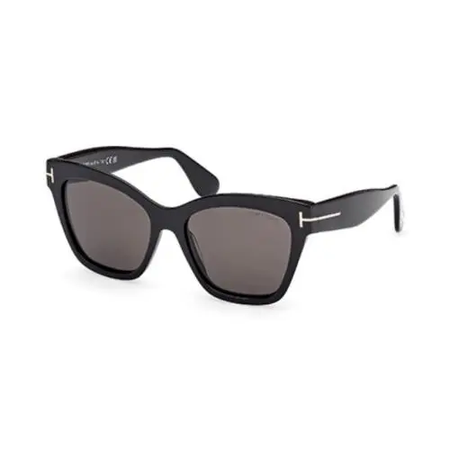 Tom Ford FT1217 Elvira 01A Shiny Black/smoke Cat Eye Women`s Sunglasses