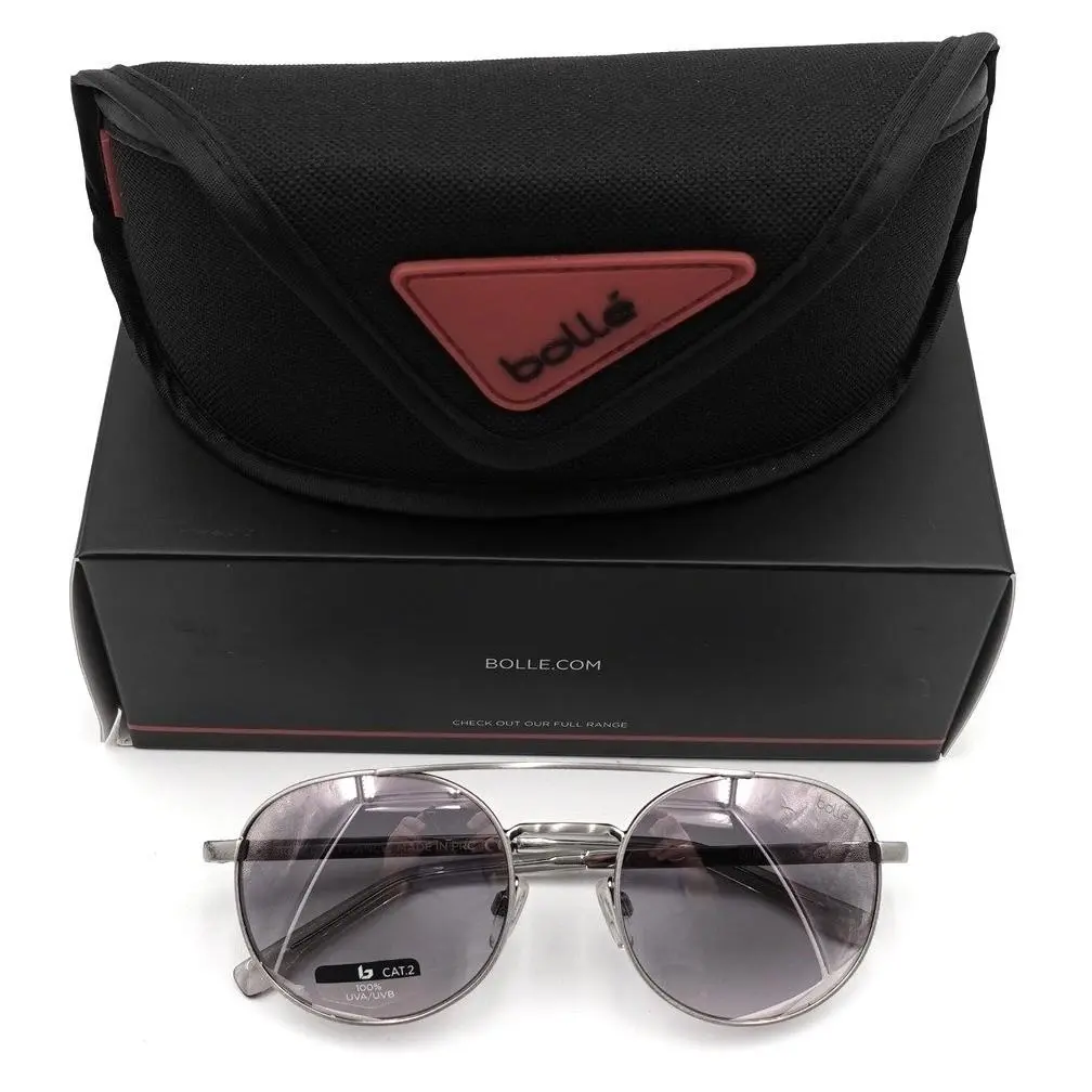 Ova Sunglasses Unisex Small Shiny Silver Pink Gradient 12590 Aviator by Bolle