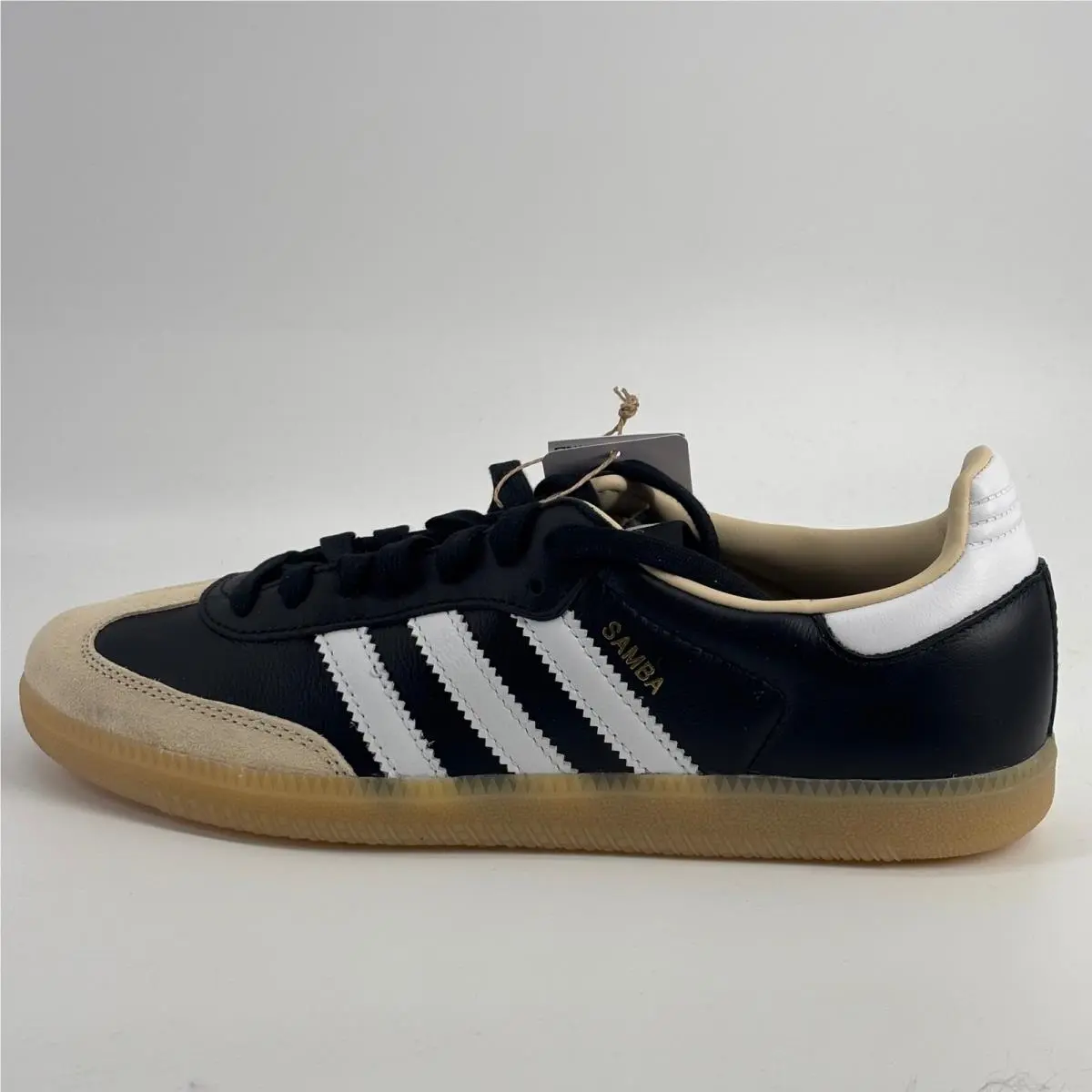 Adidas Samba OG Mens 9.5 Black White Gum B75807 Leather Sneakers