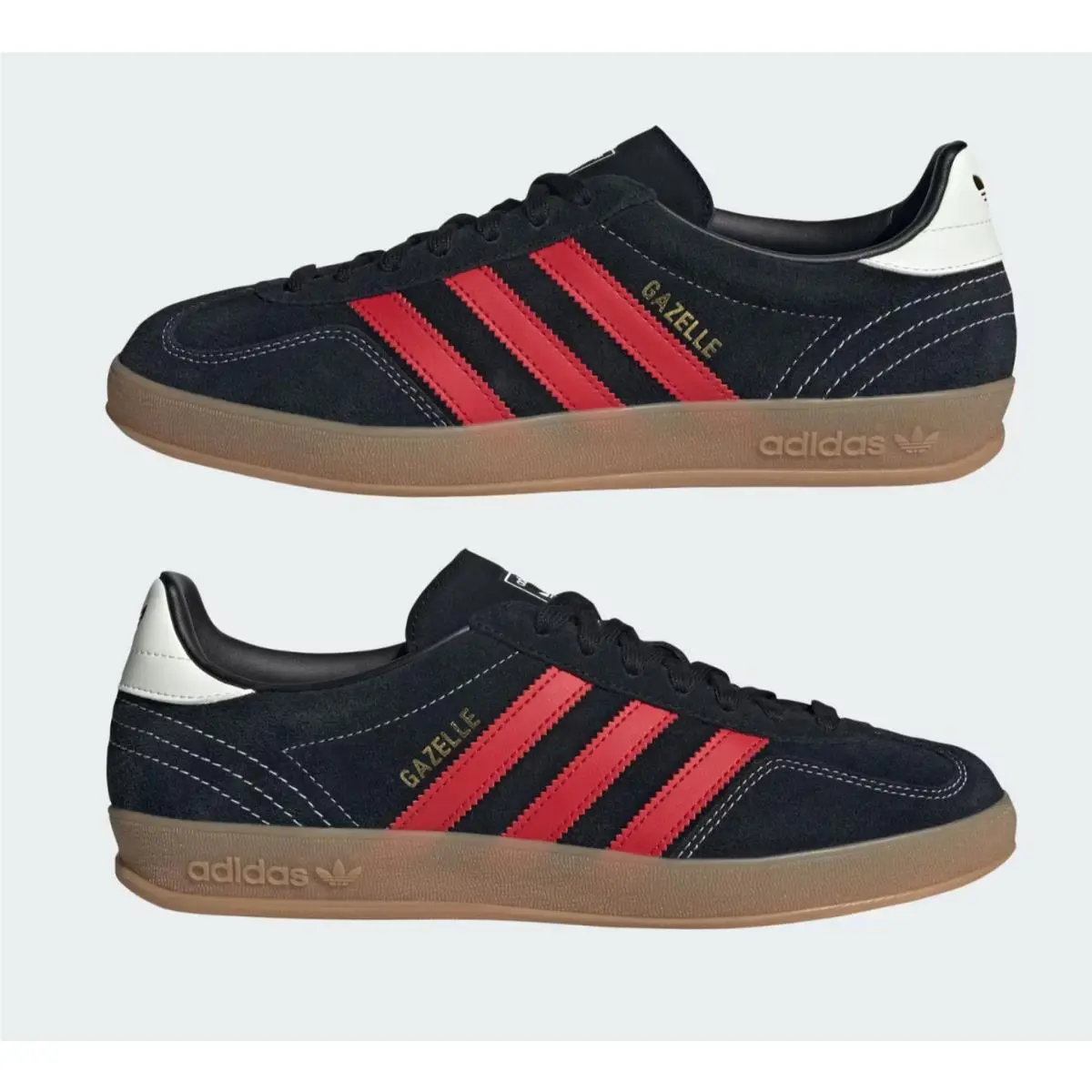 Adidas Men`s Gazelle Indoor Shoes Core Black Better Scarlet Size 5.5