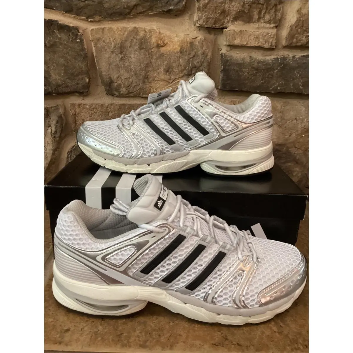 Adistar Control 5 Silver Metallic Greone Black Mens 13 Running Shoes by Adidas
