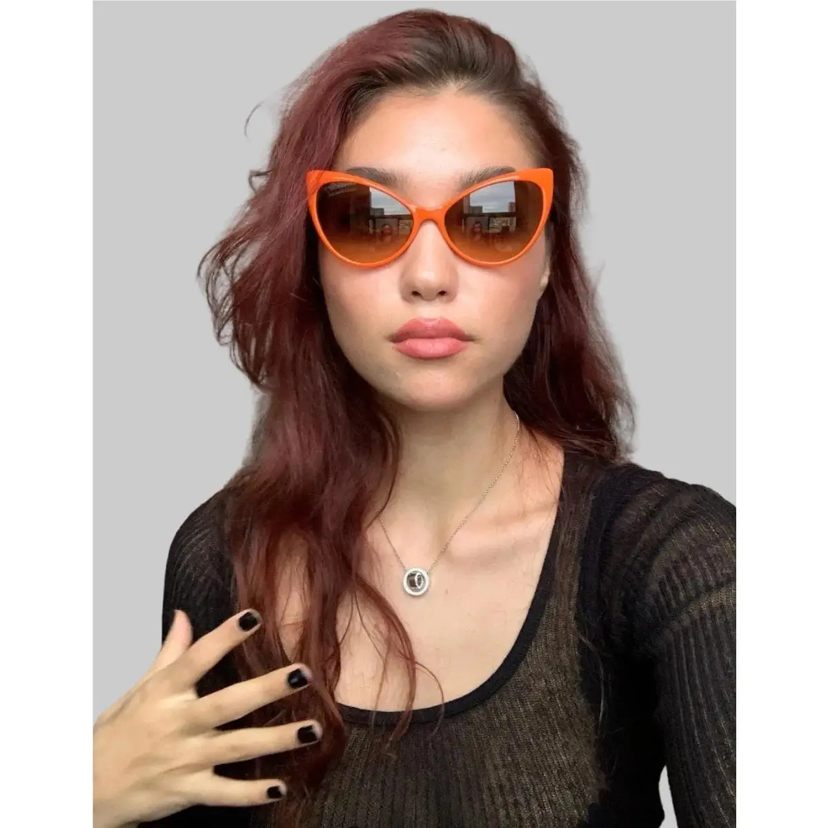 TF 303 42F Anastasia Cat Eye Orange Retro Women`s Sunglasses Italy by Tom Ford