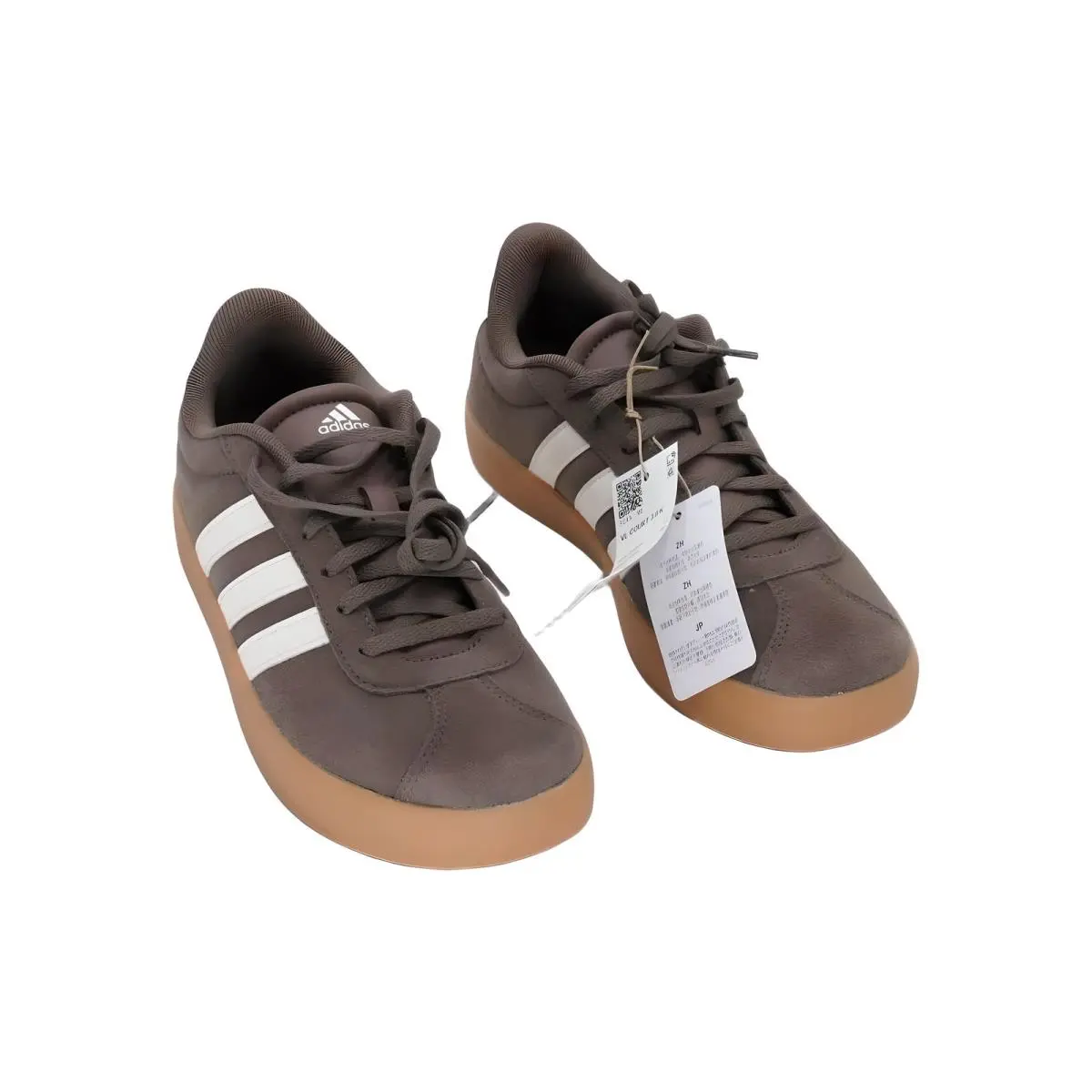 Adidas VL Court 3.0 K Brown White Gum Sole Kids Sneakers Size US 6 EU 38.5