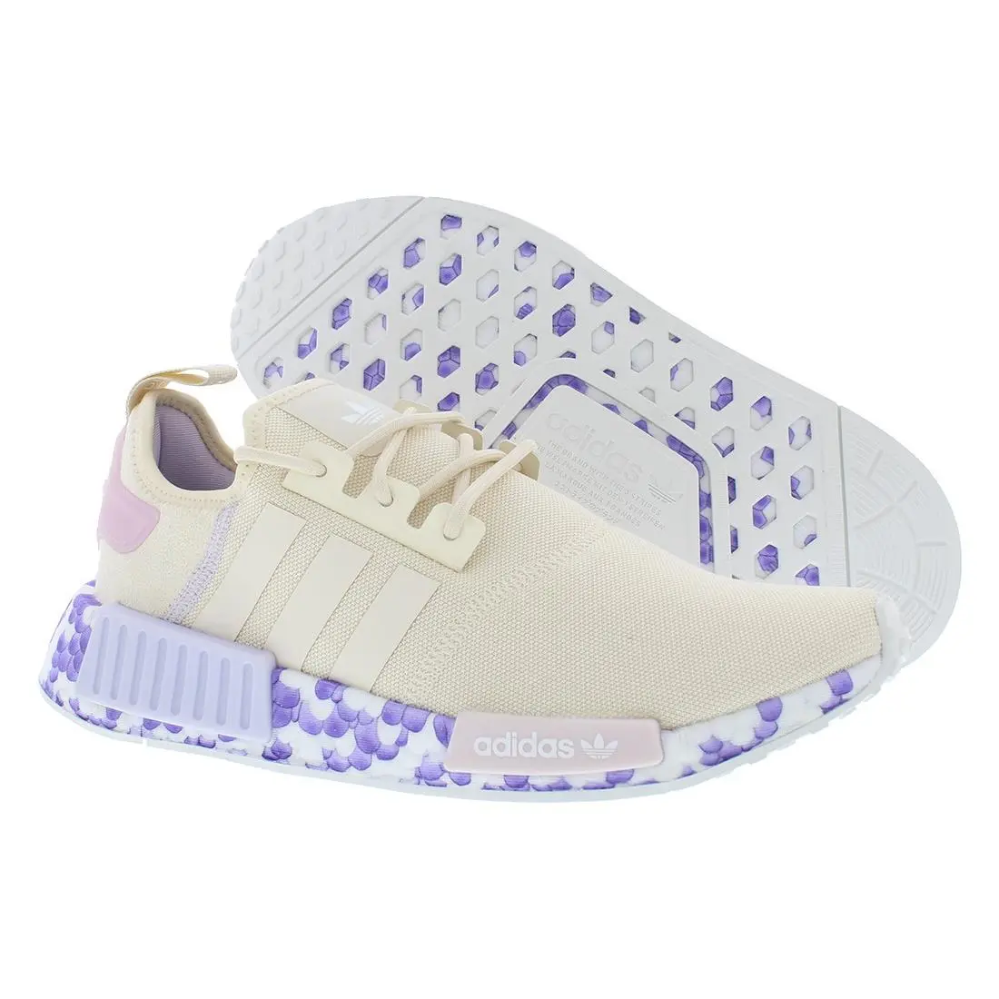 Adidas NMD_R1 Womens Shoes Size 6 Color: Beige/white/purple - Beige/White/Purple, Main: Beige