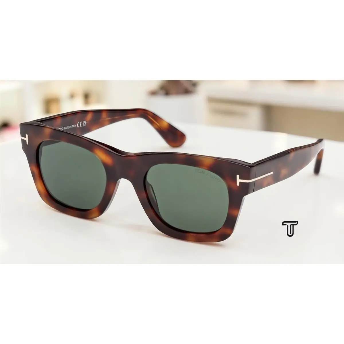 Tom Ford FT1314 53N Acetate Blonde Havana Green 51 mm Women`s Sunglasses