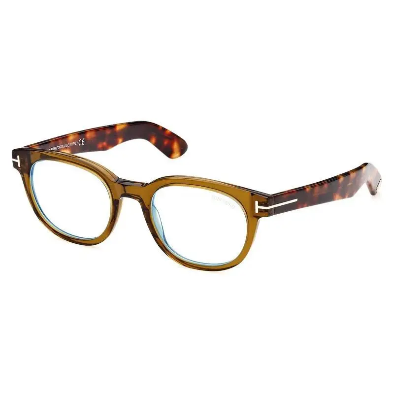 Tom Ford Eyeglasses w TF Case- FT5807B 096 -crystal Olive/havana 50-21-145