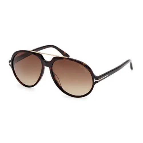 FT1210 Aalto 52F Dark Havana/brown Gradient Men`s Sunglasses by Tom Ford