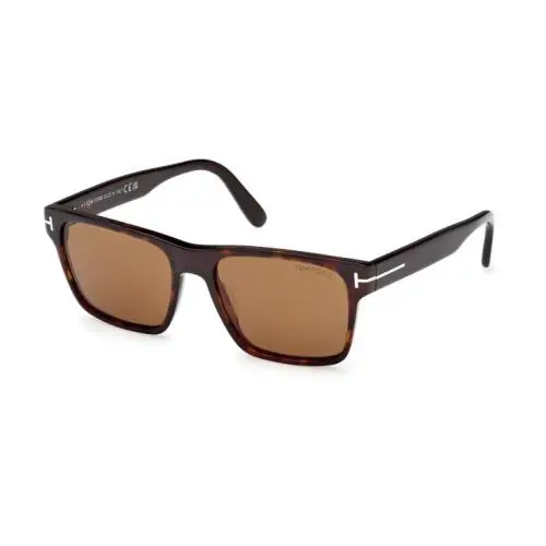Tom Ford FT1205 Calder 52E Dark Havana/ Brown Square Men`s Sunglasses - Frame: Dark Havana, Lens: Brown