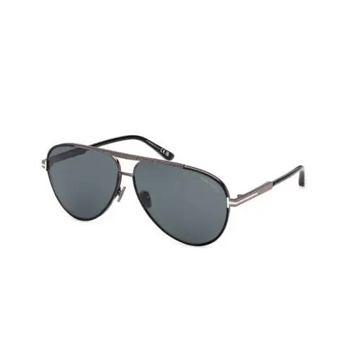 Tom Ford FT1340 RUPERT-02 01V Shiny Black/blue 63mm Men`s Sunglasses