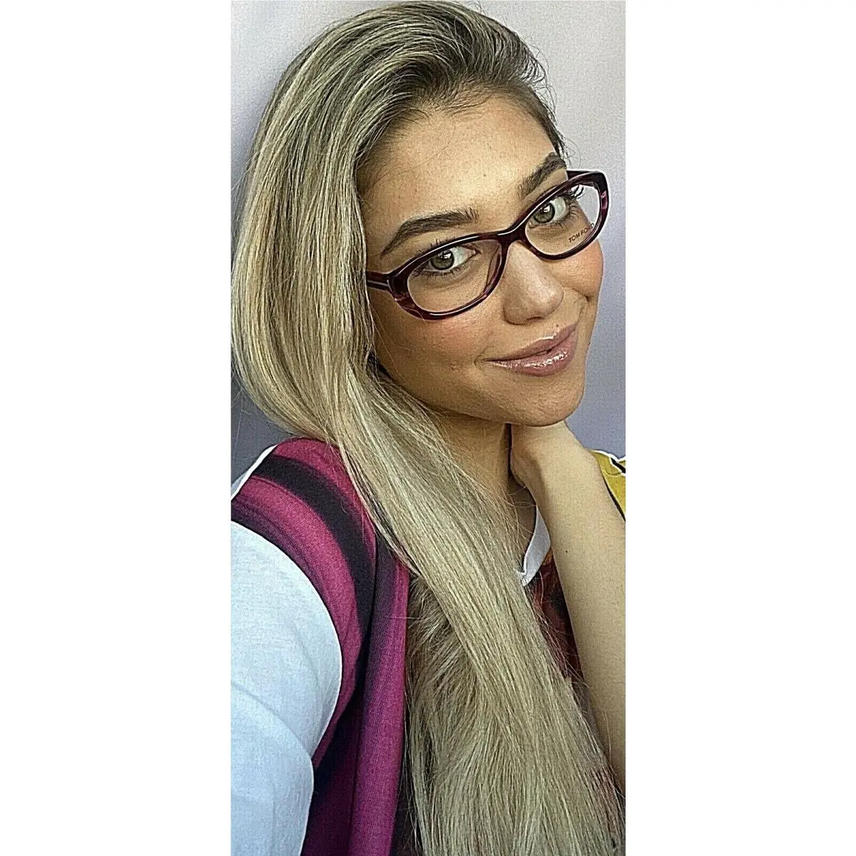 Tom Ford TF 2265 068 Burgundy 54mm Rx-able Women`s Eyeglasses Frame