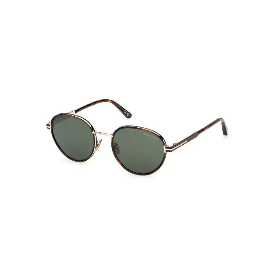 Tom Ford FT1339 JET-02 52N Dark Havana/green 51mm Men`s Sunglasses