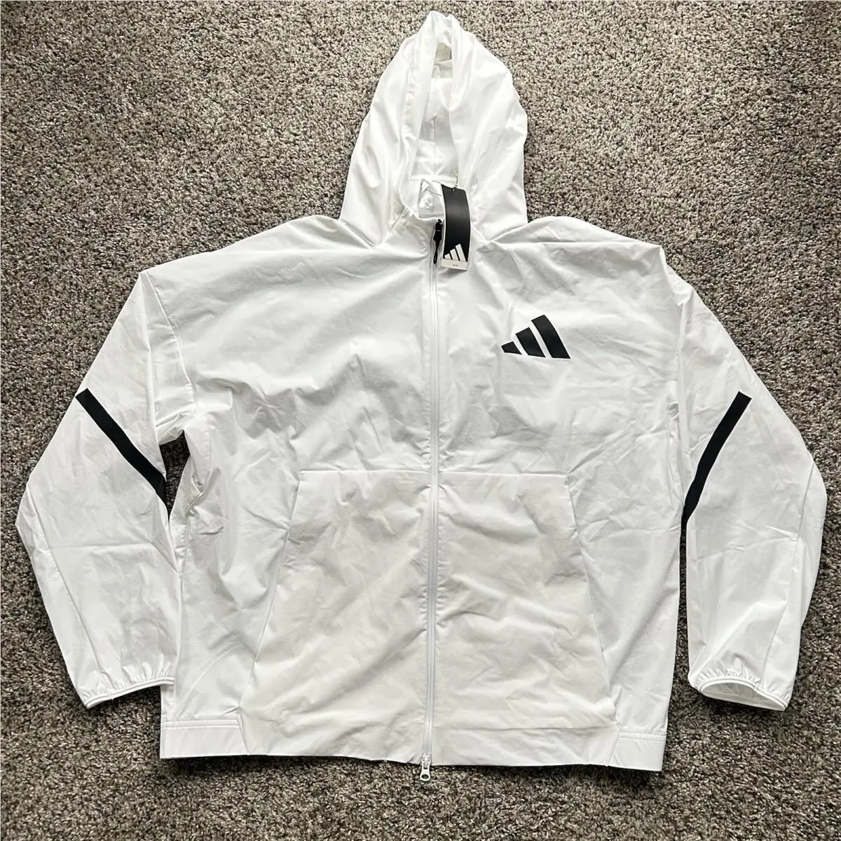 Adidas Z.n.e. Wtt Full Zip Hooded Track Jacket White Men’s Size Large KD8495