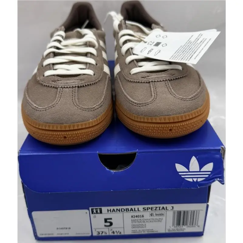 Handball Spezial J KI4016 Youth Size 5 Brown and White Casual Sneakers by Adidas