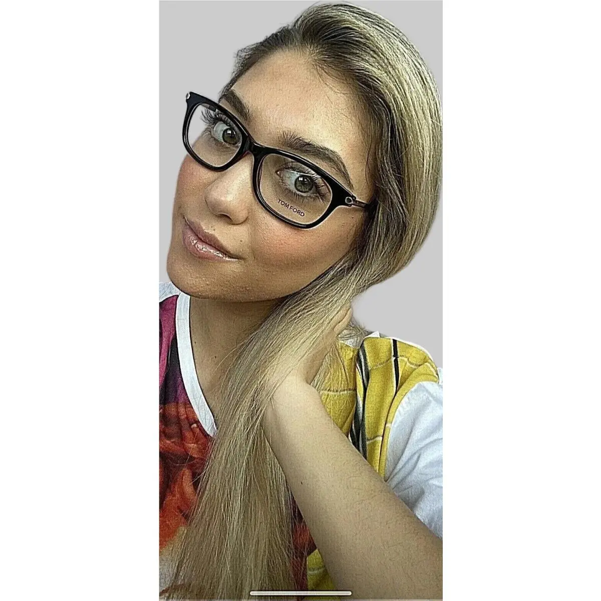 Tom Ford TF FT 523701 Black Brown 52mm Rx Women`s Eyeglasses Frame Italy